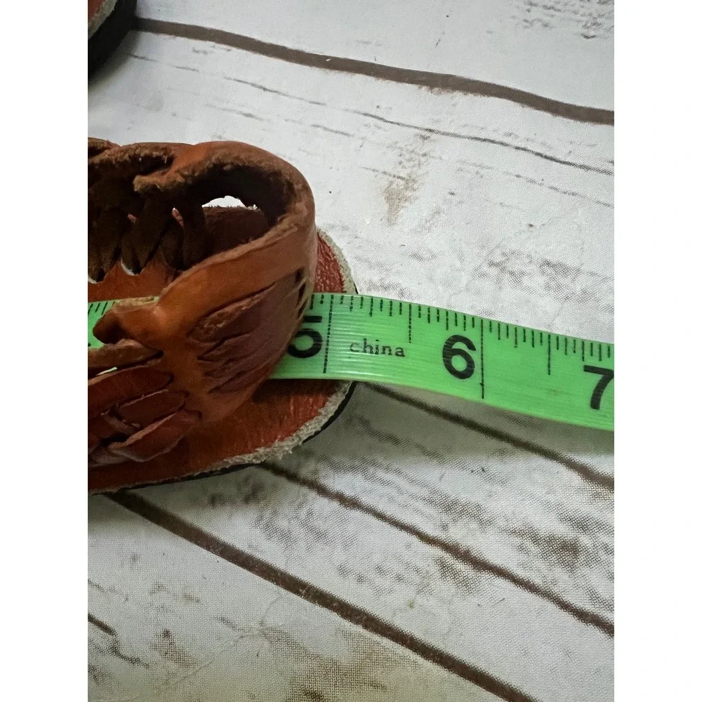 Huarache Sandals Brown Woven Leather Toddler Size 5.5in Outsole